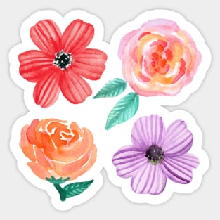 Bold Blooms - Four Flowers Sticker